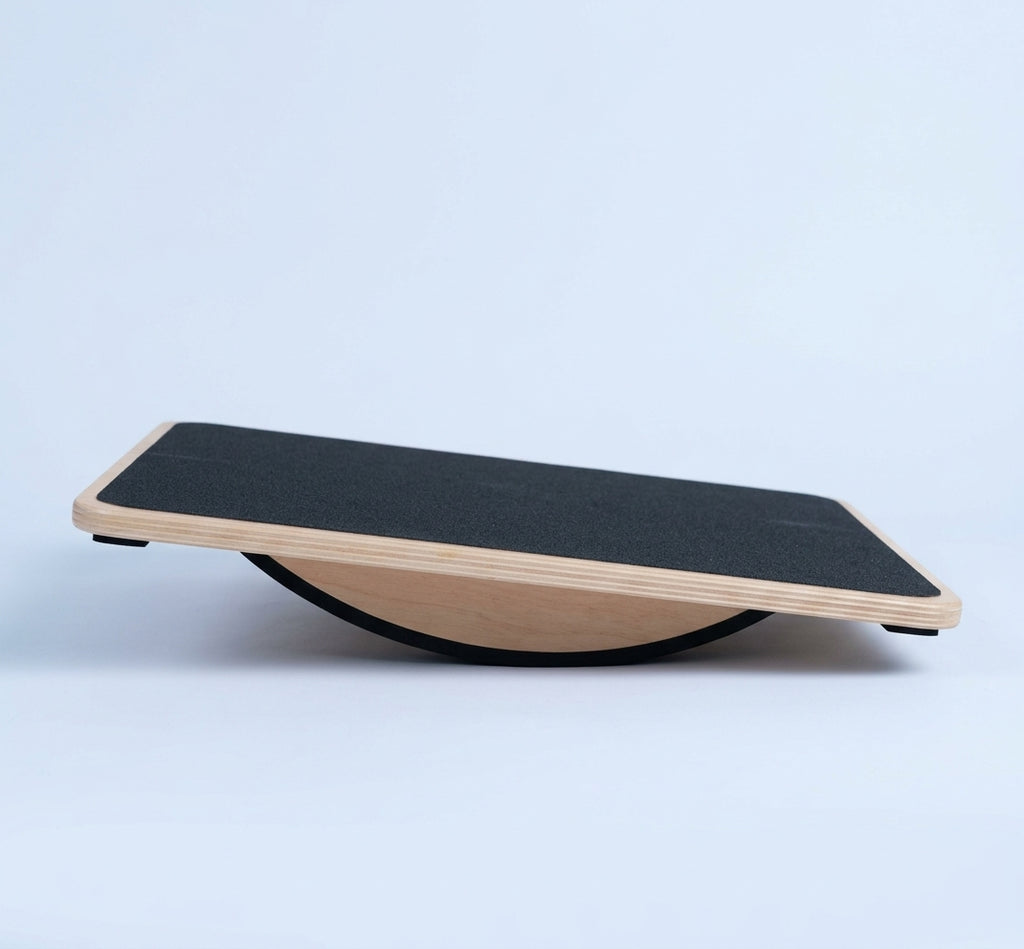 Wooden Balance Board - solid plywood board with textured non slip top for stability training