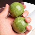 Jade Stone Massage Ball Set - two natural jade balls for hand and foot pressure point relief