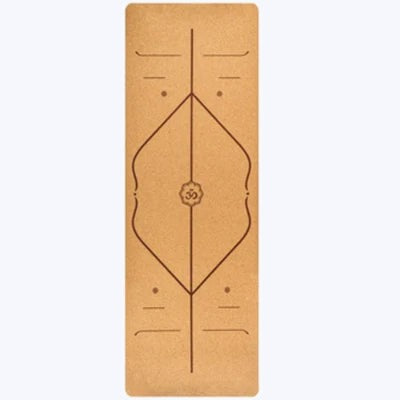Cork Yoga Mat - natural cork top layer with cushioned TPE base