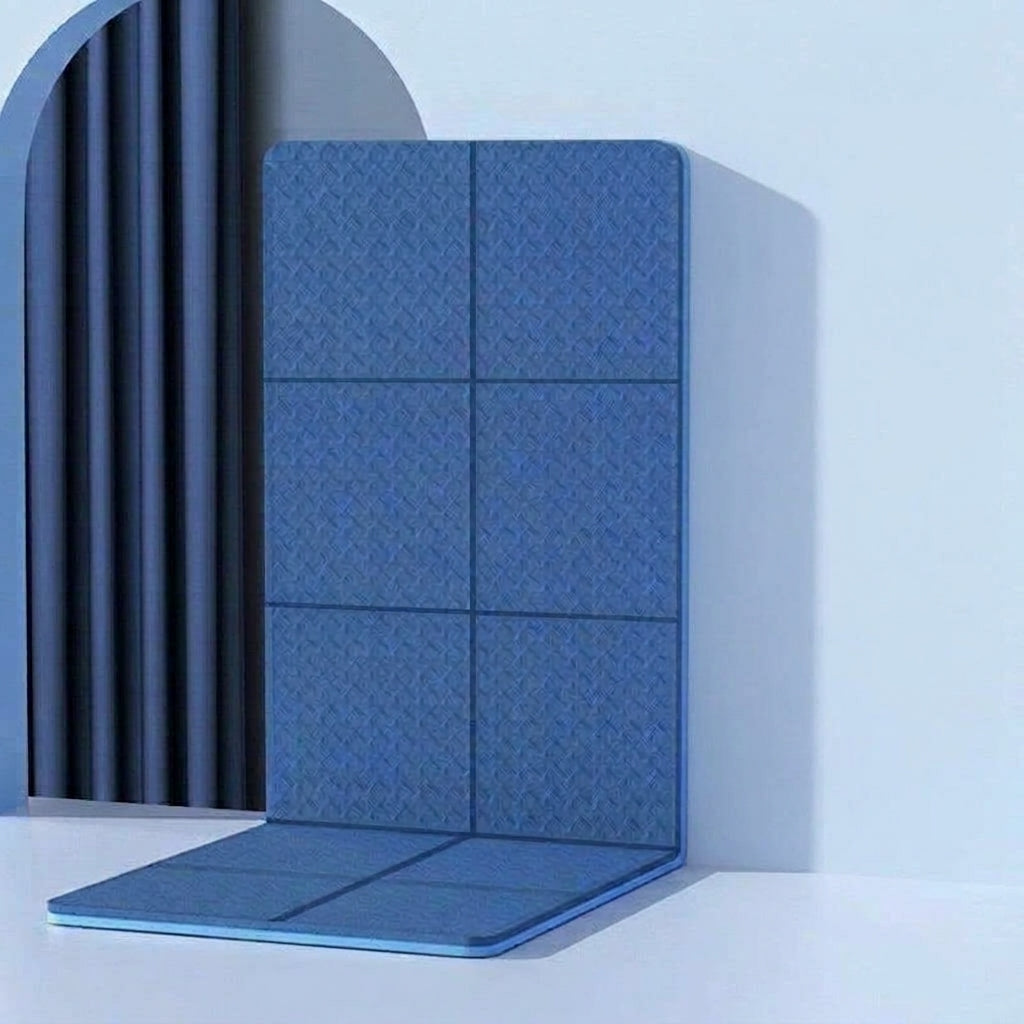 Foldable Yoga Mat - TPE mat that folds into sections with textured grip on both sides