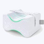 Memory Foam Knee Pillow - contoured pillow for side sleeping hip and back alignment