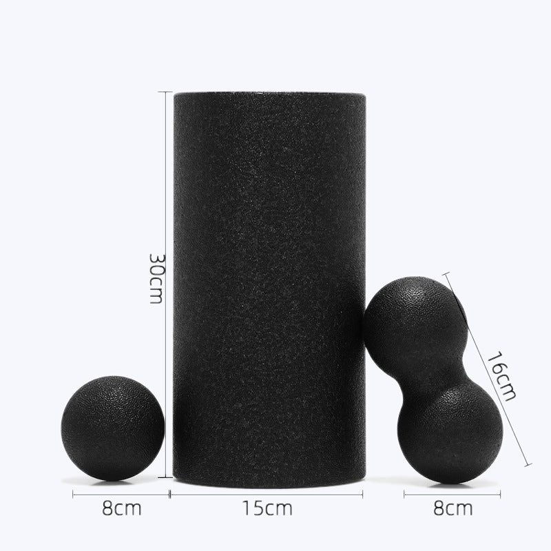 Foam Roller & Massage Ball Set - firm EPP foam roller and massage ball for myofascial release