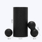 Foam Roller & Massage Ball Set - firm EPP foam roller and massage ball for myofascial release