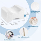 Memory Foam Knee Pillow - contoured pillow for side sleeping hip and back alignment