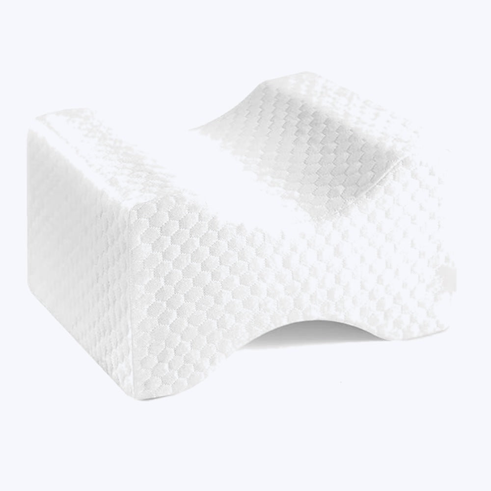Memory Foam Knee Pillow - contoured pillow for side sleeping hip and back alignment