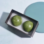 Jade Stone Massage Ball Set - two natural jade balls for hand and foot pressure point relief