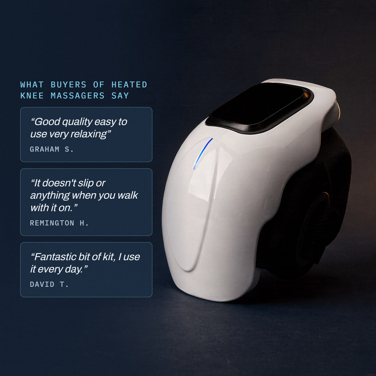 What buyers of heated knee massagers say: three short quotes
