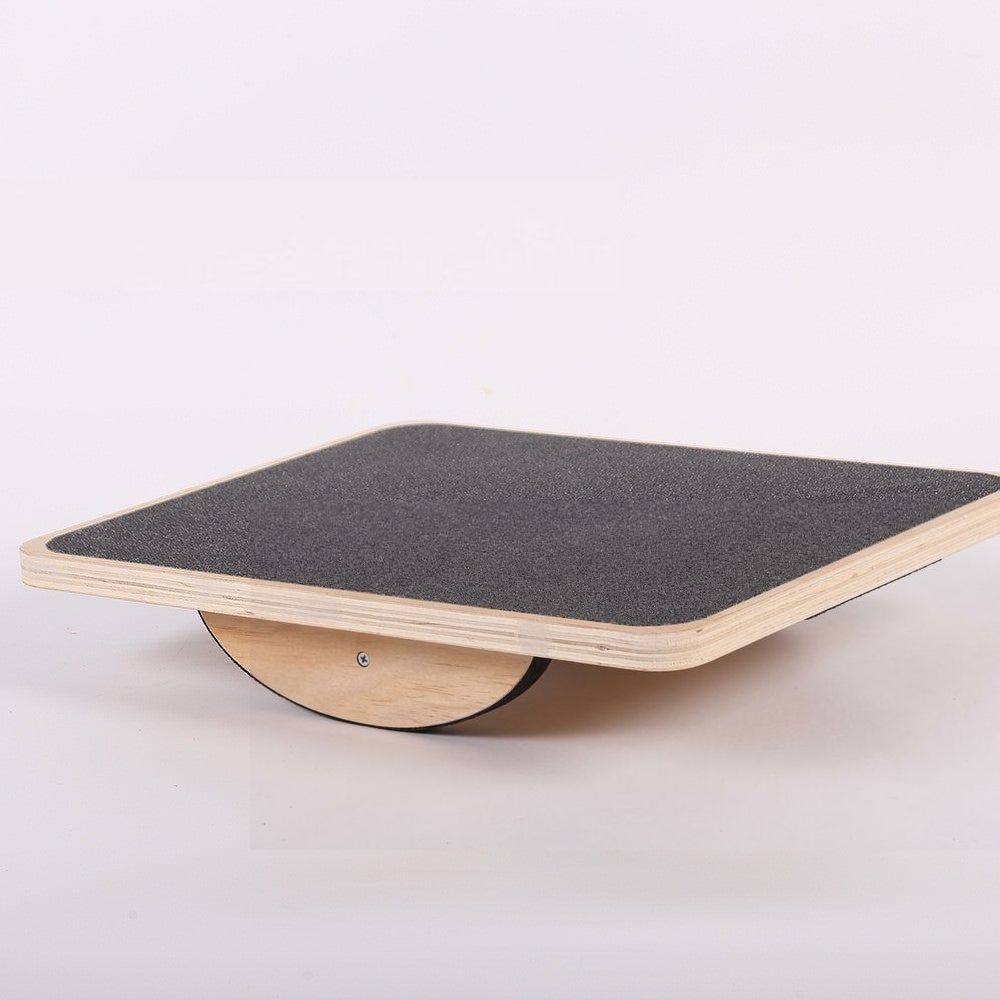 Wooden Balance Board - solid plywood board with textured non slip top for stability training